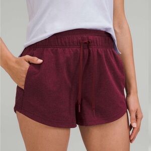 Lululemon Inner Glow High-Rise Short 3" Modal - Heathered Red Merlot - Size 14
